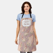 Blush Floral Nail Technician Business エプロン (着用した状態)