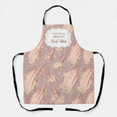 Blush Floral Nail Technician Business エプロン (正面)