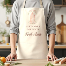 Blush Floral Nail Technician Business エプロン