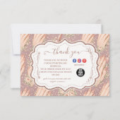 Blush Floral Nail Technician Business サンキューカード (正面)