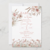 Blush Floral Pampas Grass 招待状 (正面)