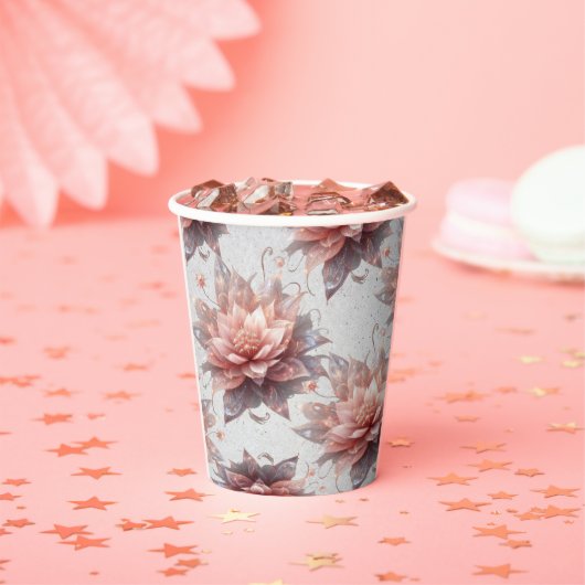 Blush Floral Paper Cups – Elegant Pastel Flower  紙コップ (インサイチュ)