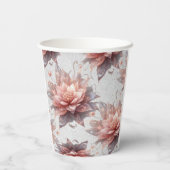 Blush Floral Paper Cups – Elegant Pastel Flower  紙コップ (裏面)