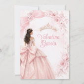 Blush Floral Pink Quinceañera Invitation 招待状 (裏面)