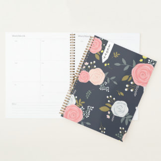 Blush Floral planner with personalized name プランナー手帳