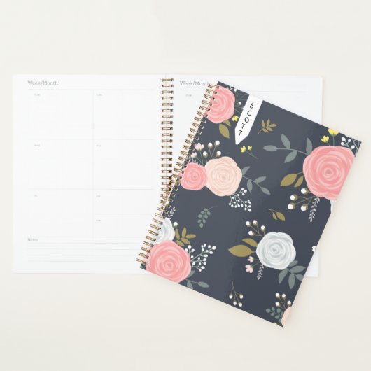 Blush Floral planner with personalized name プランナー手帳 (ディスプレー)