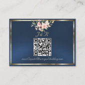 Blush Floral, QR Code - Blue エンクロージャーカード (裏面)