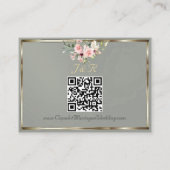 Blush Floral, QR Code - Sage エンクロージャーカード (裏面)