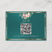 Blush Floral, QR Code - Teal エンクロージャーカード (裏面)