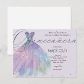 Blush Floral Quinceañera 15th Birthday ポストカード (正面/裏面)