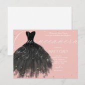 Blush Floral Quinceañera 15th Birthday ポストカード (正面/裏面)