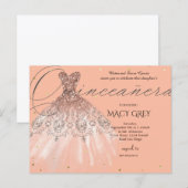 Blush Floral Quinceañera 15th Birthday ポストカード (正面/裏面)