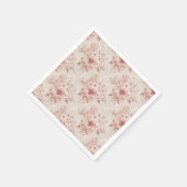 Blush Floral Romantic Lace-Inspired Paper Napkin スタンダードカクテルナプキン (角)