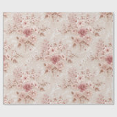 Blush Floral Romantic Lace-Inspired Wrapping Paper ラッピングペーパー (フラット)