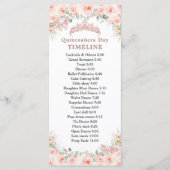 Blush Floral Rose Gold Quinceanera Day Timeline プログラム (正面)