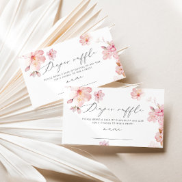 Blush floral sakura diaper raffle ticket エンクロージャーカード