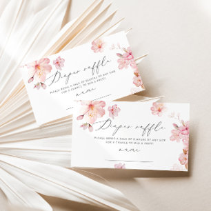 Blush floral sakura diaper raffle ticket エンクロージャーカード