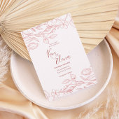 Blush Floral Save the Date Invitation 招待状