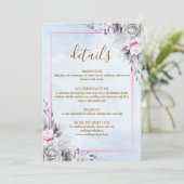 Blush Floral Wedding Details Card カード (スタンド正面)