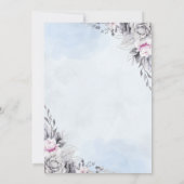 Blush Floral Wedding Details Card カード (裏面)