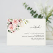 Blush Floral Wedding Details Card - Cream エンクロージャーカード (スタンド正面)
