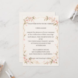 Blush Floral Wedding Invitation 招待状