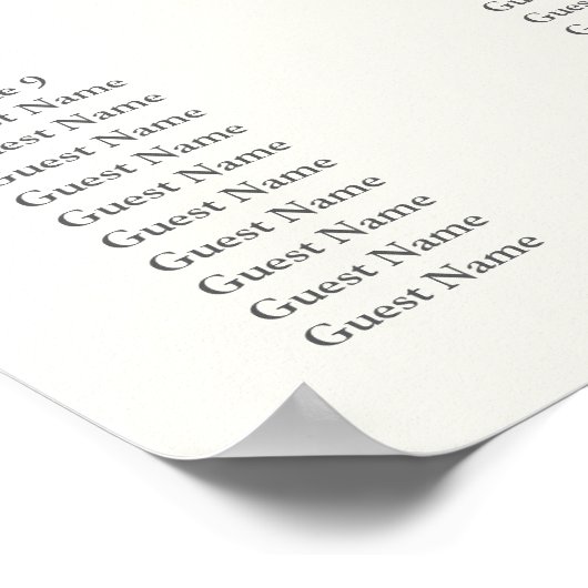 Blush Floral Wedding Seating Chart – Table Plan ポスター (角)