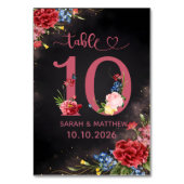 Blush Floral Wedding Table Number  10 Card テーブルナンバー (裏面)