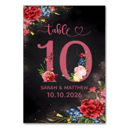 Blush Floral Wedding Table Number  10 Card テーブルナンバー