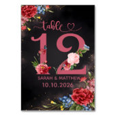 Blush Floral Wedding Table Number  12 Card テーブルナンバー (裏面)