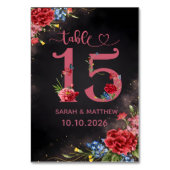 Blush Floral Wedding Table Number 15 Card テーブルナンバー (裏面)