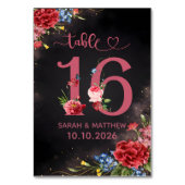 Blush Floral Wedding Table Number 16 Card テーブルナンバー (裏面)