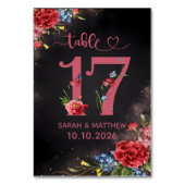 Blush Floral Wedding Table Number 17 Card テーブルナンバー (裏面)