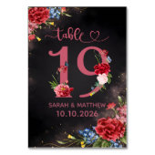 Blush Floral Wedding Table Number 19 Card テーブルナンバー (裏面)