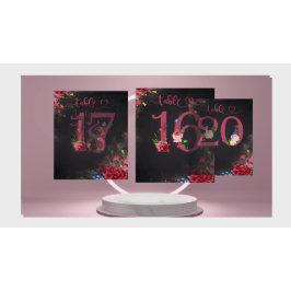Blush Floral Wedding Table Number 20 Card テーブルナンバー
