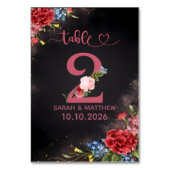Blush Floral Wedding Table Number 2 Card テーブルナンバー (裏面)