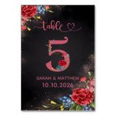 Blush Floral Wedding Table Number 5 Card テーブルナンバー (裏面)