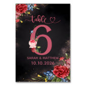 Blush Floral Wedding Table Number  6 Card テーブルナンバー (裏面)