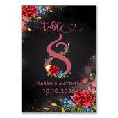Blush Floral Wedding Table Number 8 Card テーブルナンバー (裏面)