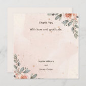 Blush Floral Wedding Thank You Card サンキューカード (正面/裏面)