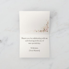 Blush Floral Wedding Thank You Card サンキューカード