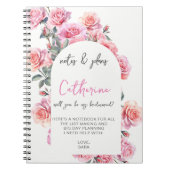 Blush floral will you be my bridesmaid notebook ノートブック (正面)