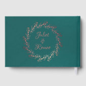 Blush Floral & Wreath - Blue/Rose Gold ゲストブック (裏面)