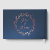 Blush Floral & Wreath - Blue/Rose Gold ゲストブック (裏面)