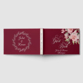 Blush Floral & Wreath - Burgundy/Silver ゲストブック (全面)