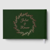 Blush Floral & Wreath - Emerald/Rose Gold ゲストブック (裏面)
