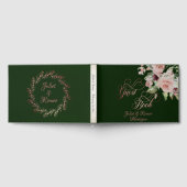 Blush Floral & Wreath - Emerald/Rose Gold ゲストブック (全面)
