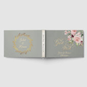 Blush Floral & Wreath - Sage/Gold ゲストブック (全面)