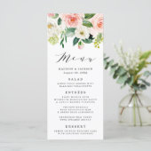 Blush Florals | ウェディングメニューカード メニュー (スタンド正面)