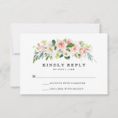 Blush Florals | 結婚式 RSVP カード (正面)